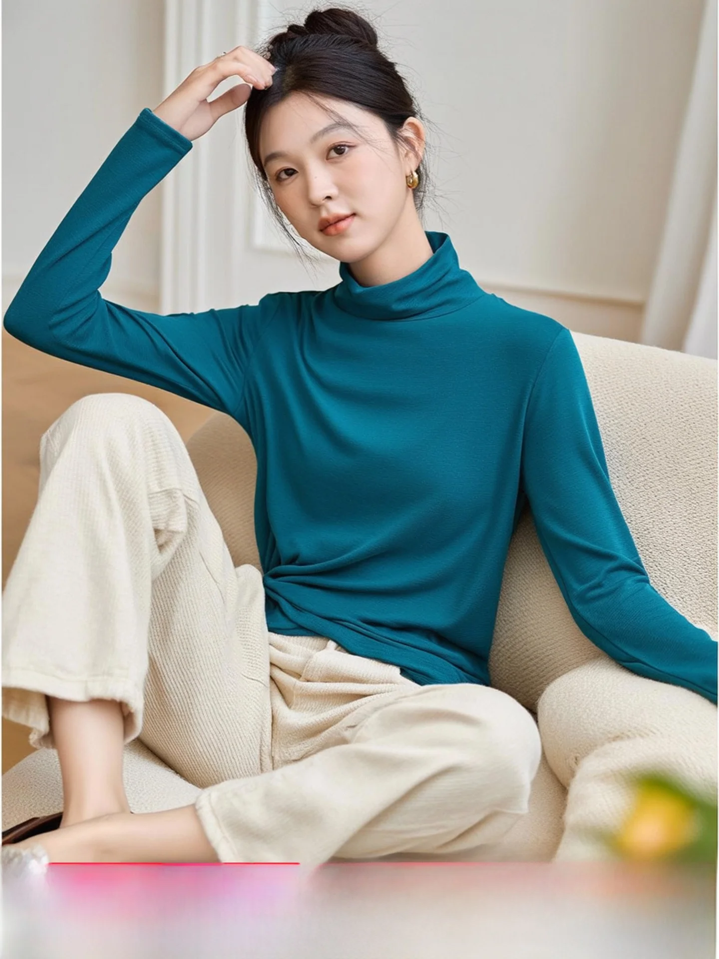 New Season High Neck Elastic Slim Fit Base Layer Top Versatile Bottoming Shirt Spring Fashion Brand Button Straight Tube Sweater
New Season High Neck Elastic Slim Fit Base Layer Top Versatile Bottoming Shirt Spring Fashion Brand Button Straight Tube Sweater