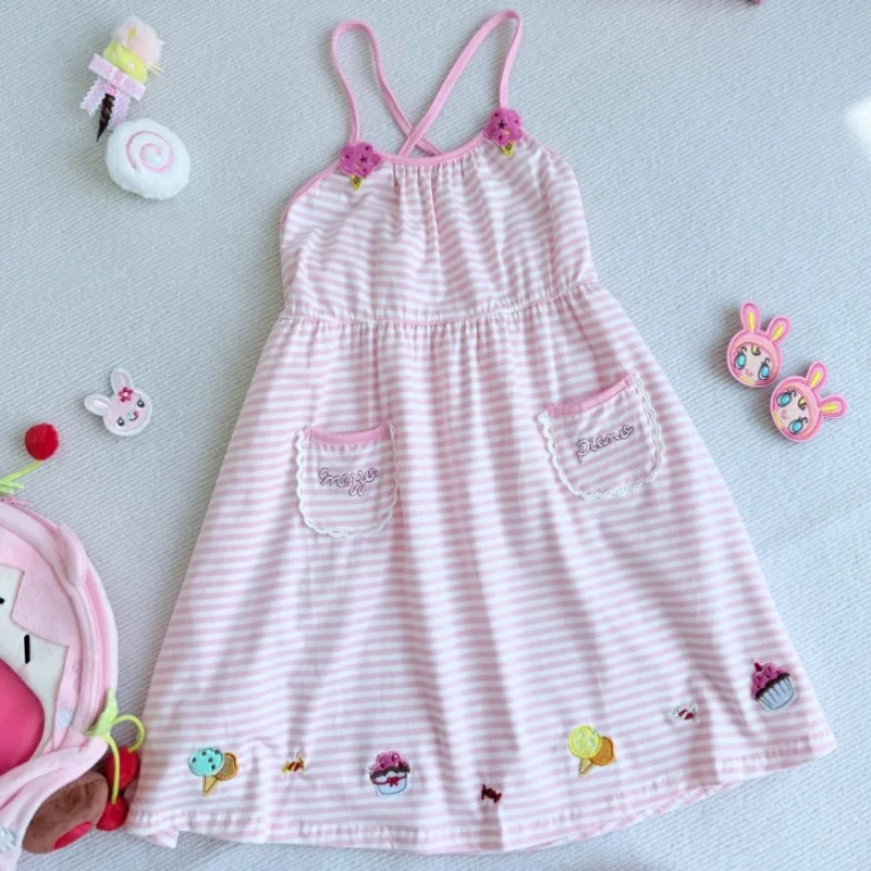 Милое хлопковое платье с вышивкой, женское милое полосатое платье на подтяжках, Vestidos De Mujer, летние платья с открытой спиной в мультяшную полоску
Милое хлопковое платье с вышивкой, женское милое полосатое платье на подтяжках, Vestidos De Mujer, летние платья с открытой спиной в мультяшную полоску