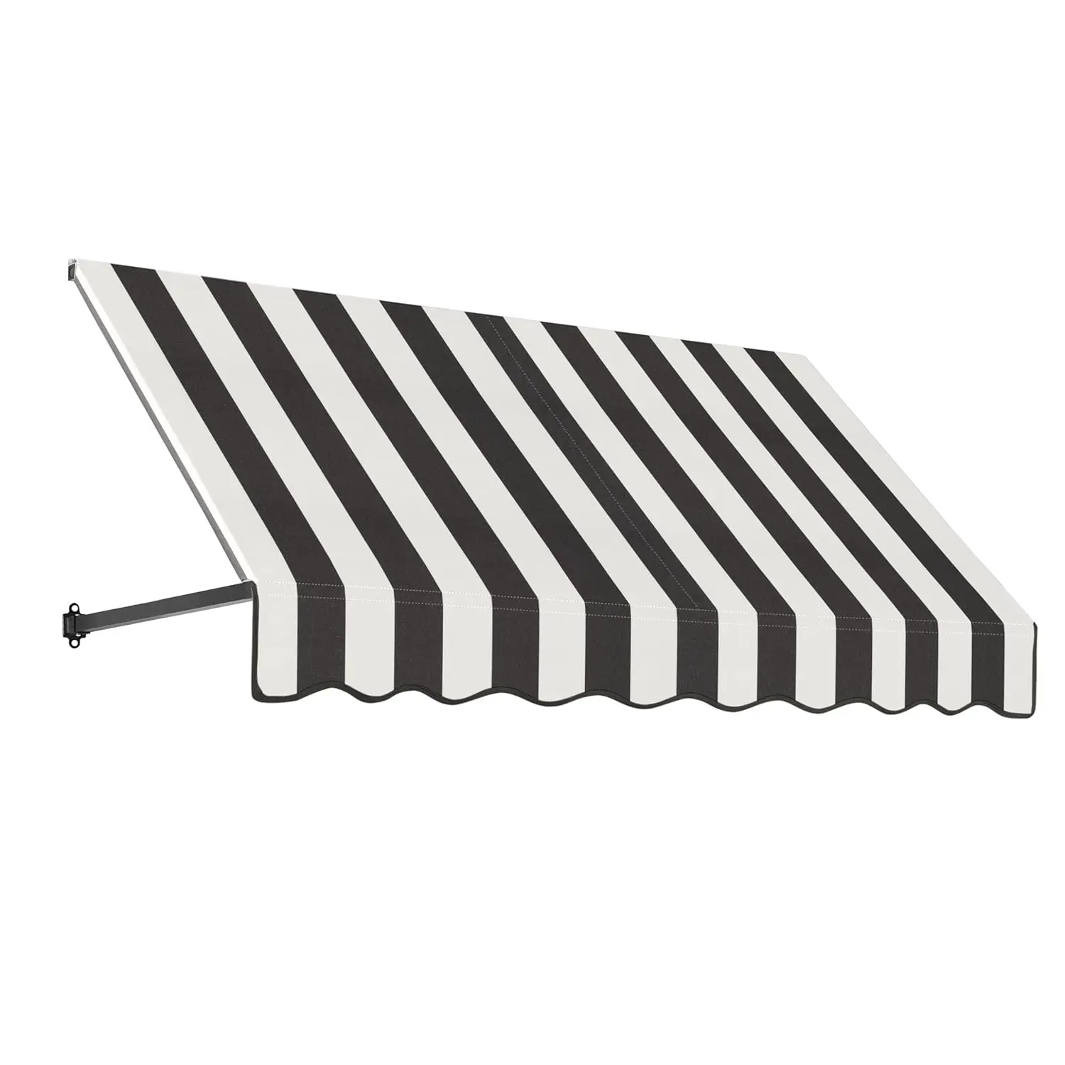 6ft Straight Slope Fixed Awning Anodized Arms Black White Stripe Patio Door Window 76.5x16x30in, Custom
6ft Straight Slope Fixed Awning Anodized Arms Black White Stripe Patio Door Window 76.5x16x30in, Custom