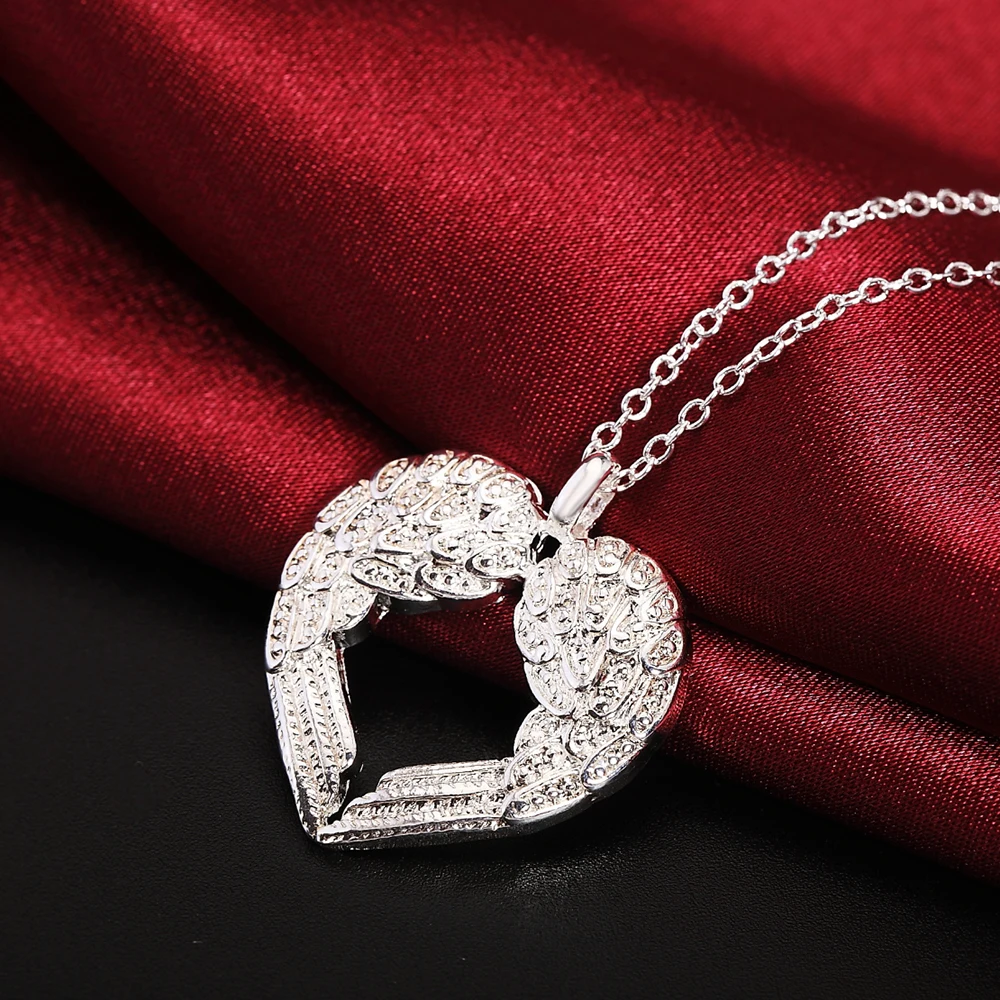 New Fashion 925 Sterling Silver Necklace For Women Jewelry Angel Wings Heart Pendant Christmas Gifts Party Wedding
New Fashion 925 Sterling Silver Necklace For Women Jewelry Angel Wings Heart Pendant Christmas Gifts Party Wedding