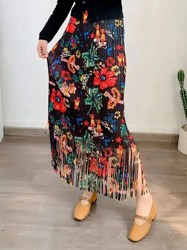 Flower Fashion Printed Pleated Tassels Skirt For Women High Elastic Waist Skirts Female Clothing 2025 Spring New XCKU
Flower Fashion Printed Pleated Tassels Skirt For Women High Elastic Waist Skirts Female Clothing 2025 Spring New XCKU