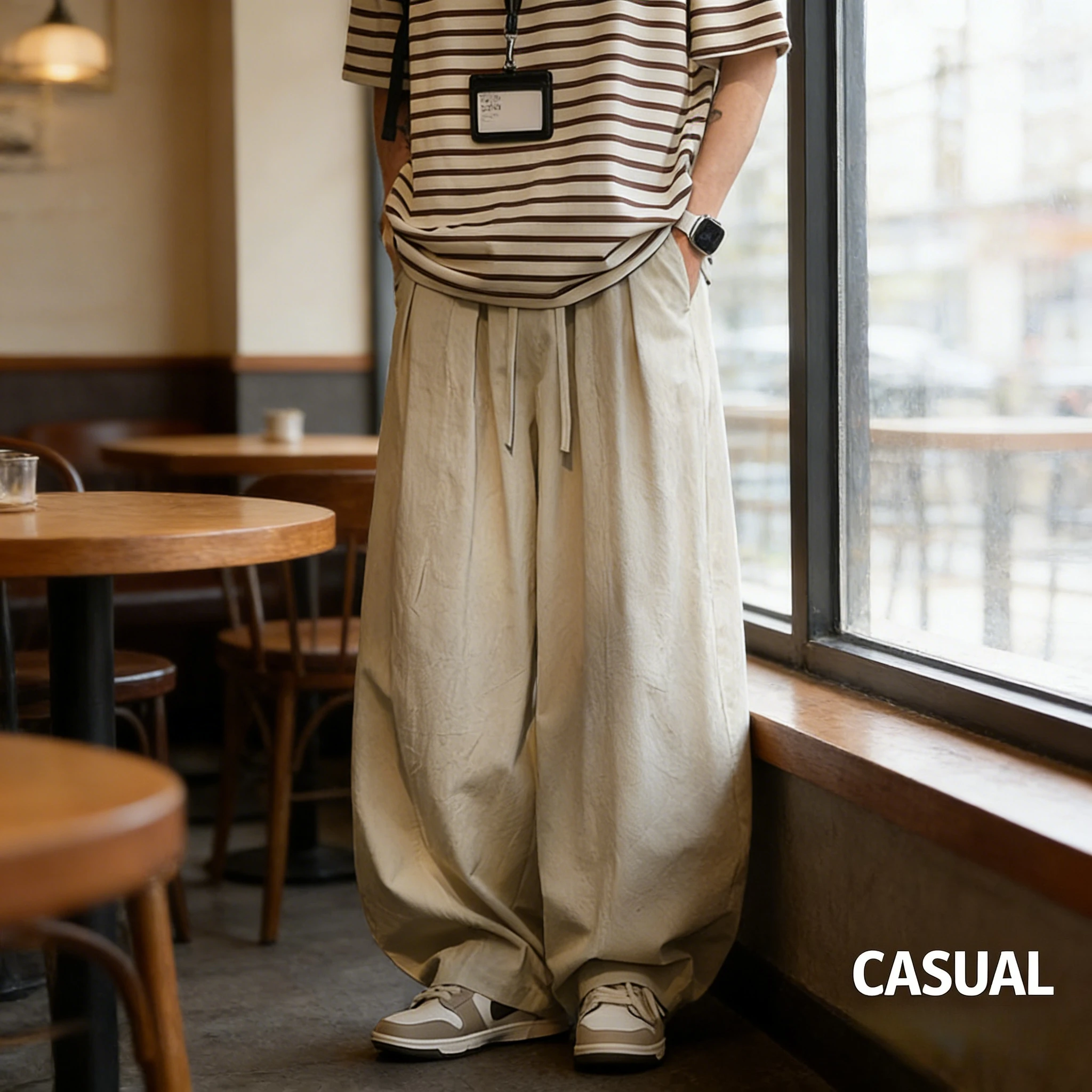 100% Cotton Mens Linen-Like Pants Summer Thin Loose Drape Lantern Curved Wide Leg Casual Trousers
100% Cotton Mens Linen-Like Pants Summer Thin Loose Drape Lantern Curved Wide Leg Casual Trousers