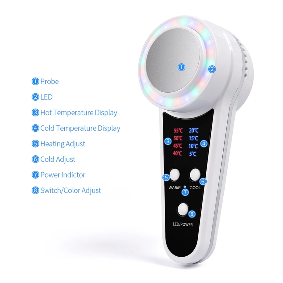AA41T Hot Cold Hammer Facial LED Photon Therapy Beauty Device Skin Lifting Tightening Anti Wrinkle Compress Massager
AA41T Hot Cold Hammer Facial LED Photon Therapy Beauty Device Skin Lifting Tightening Anti Wrinkle Compress Massager