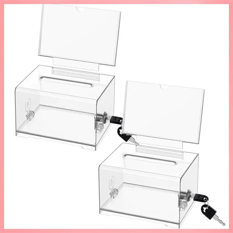 Y23A-Clear Donation Box With Lock,2 Pack Ballot Box With Sign Holder,Suggestion Box For Fundraising, Voting Box
Y23A-Clear Donation Box With Lock,2 Pack Ballot Box With Sign Holder,Suggestion Box For Fundraising, Voting Box