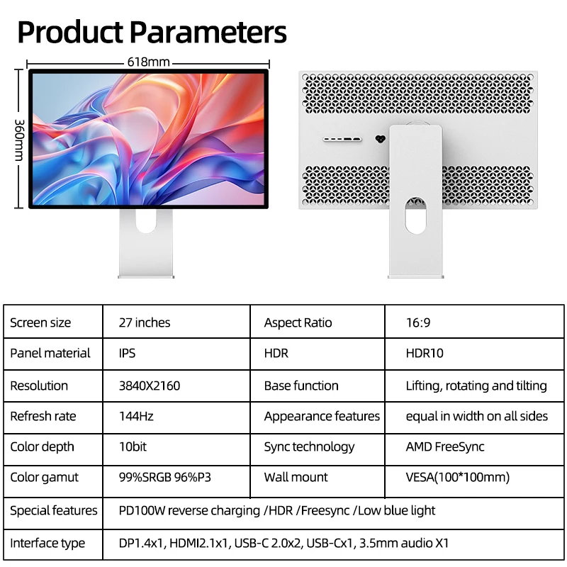 Kuycon P27D Only 1.9cm Ultra-slim Body 5ms Response Time IPS Computer Monitor 27 Inch 4k 144hz Gaming Monitor Without Bracket
Kuycon P27D Only 1.9cm Ultra-slim Body 5ms Response Time IPS Computer Monitor 27 Inch 4k 144hz Gaming Monitor Without Bracket