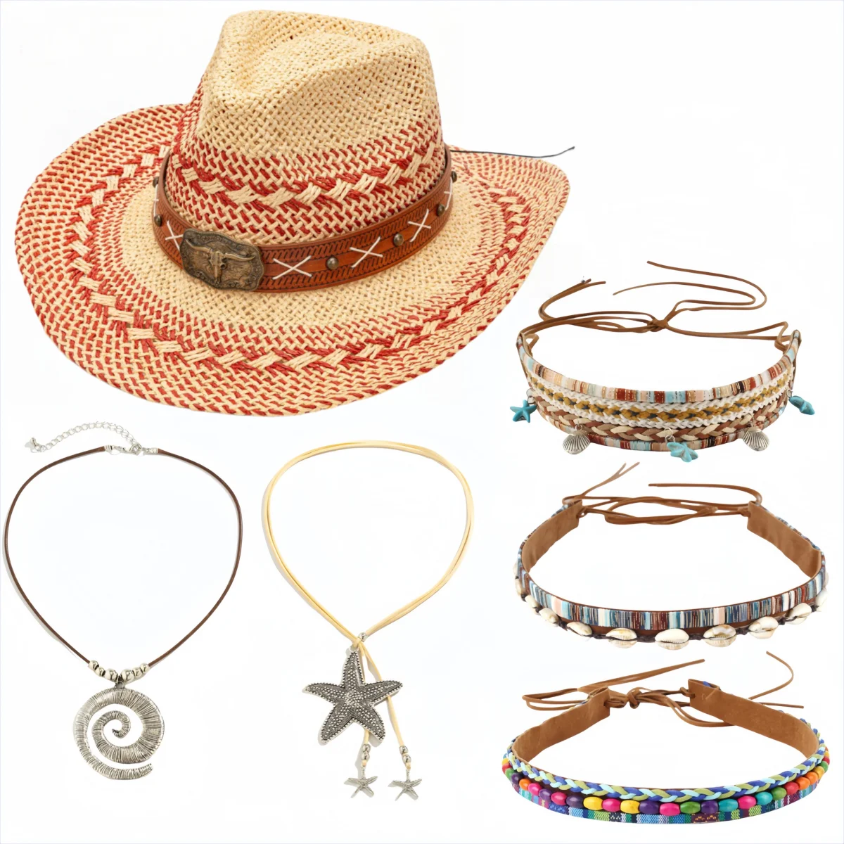HongLuan Beach Western Cowboy Straw Hat Set Man for Cowboy Hat Party ,Retro Western Cowgirl Hats & Necklace Adults Luxury Woman
HongLuan Beach Western Cowboy Straw Hat Set Man for Cowboy Hat Party ,Retro Western Cowgirl Hats & Necklace Adults Luxury Woman