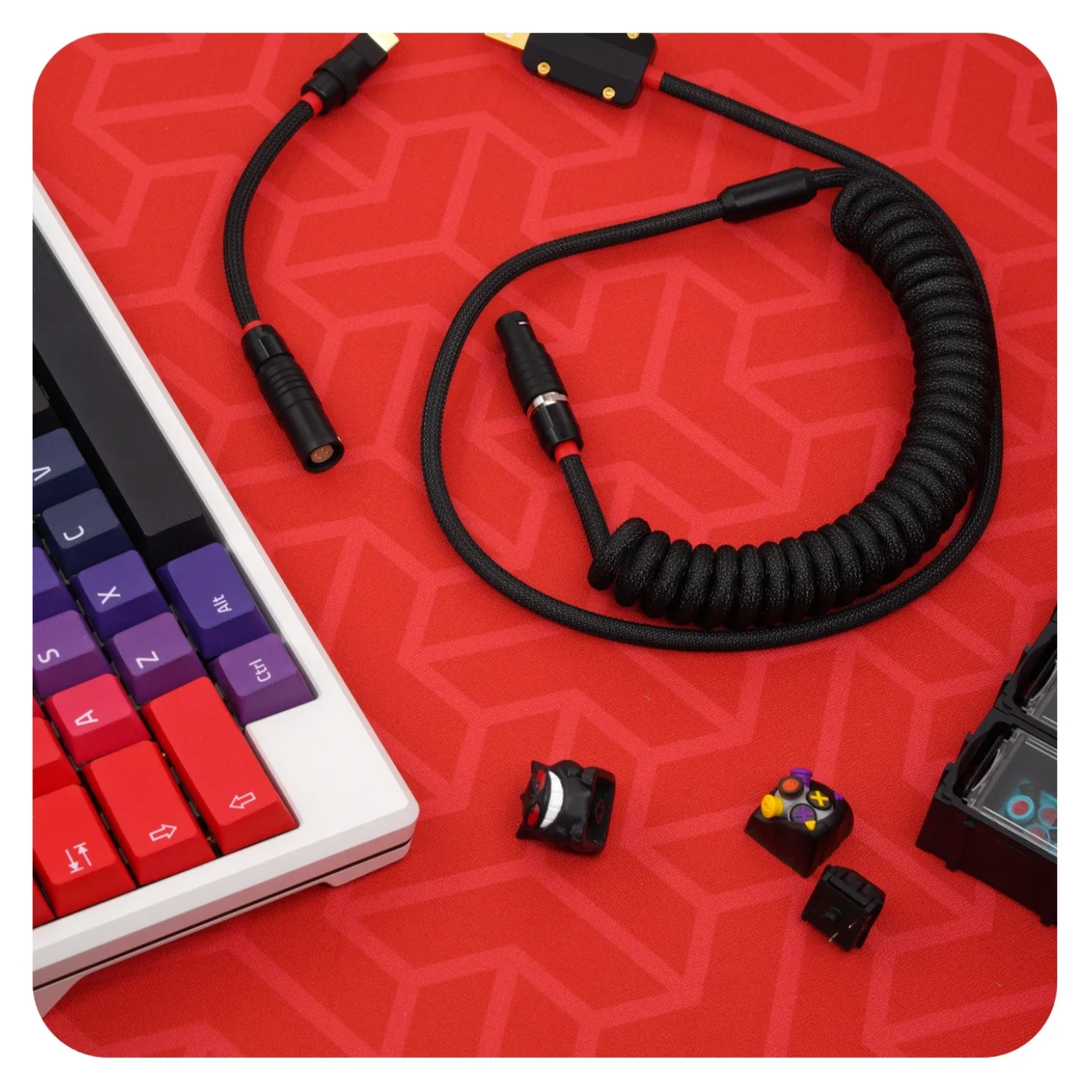 GeekCable Pure Handmade Computer Custom Keyboard Data Cable Spring Spiral Black Hardware Braided Carbon black
GeekCable Pure Handmade Computer Custom Keyboard Data Cable Spring Spiral Black Hardware Braided Carbon black