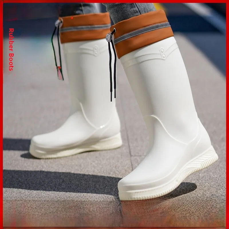 Women's Mid-Calf Fleece-Lined Water Shoes Thick Bottom PV Slip-Resistant Waterproof Rain Boots Fashionable Spring Autumn Wear
Women's Mid-Calf Fleece-Lined Water Shoes Thick Bottom PV Slip-Resistant Waterproof Rain Boots Fashionable Spring Autumn Wear