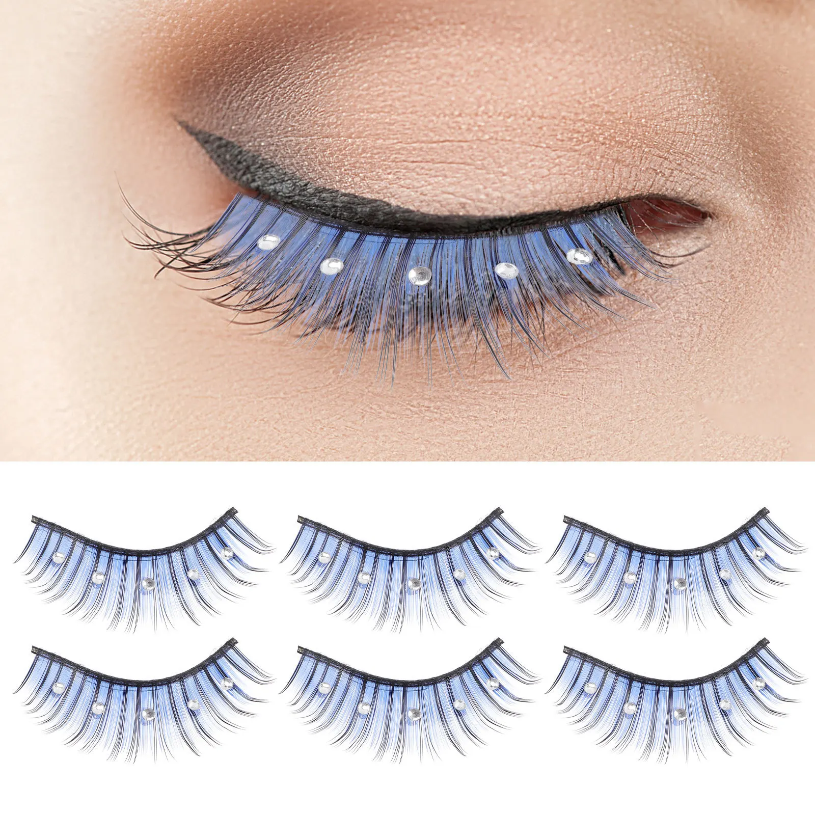 Long Dramatic Rhinestone For Colored Eyelashes Cosplay Blue Lashes With Color Colored Lashes Fake Eyelashes
Long Dramatic Rhinestone For Colored Eyelashes Cosplay Blue Lashes With Color Colored Lashes Fake Eyelashes