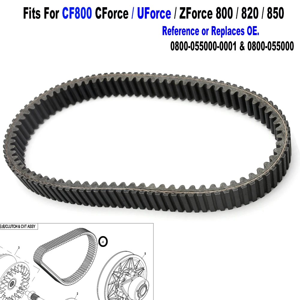ATV UTV Drive Belt For CFMOTO CF800 CForce UForce ZForce 800 820 850 X8 CVT Clutch V-Belt -Repl. 0800-055000 /0800-055000-0001
ATV UTV Drive Belt For CFMOTO CF800 CForce UForce ZForce 800 820 850 X8 CVT Clutch V-Belt -Repl. 0800-055000 /0800-055000-0001
