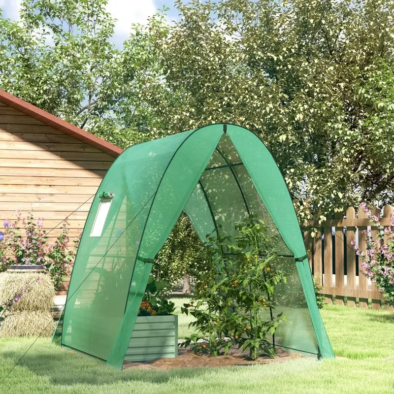 For Tunnel Hoop House Greenhouse with Sandbags and Hemmed PE Cover, 2 Doors and Screen Windows, 6' x 6' x 6.6', Green
For Tunnel Hoop House Greenhouse with Sandbags and Hemmed PE Cover, 2 Doors and Screen Windows, 6' x 6' x 6.6', Green