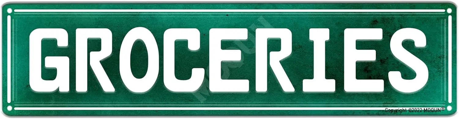 Groceries Sign, Groceries Decor, Funny Wall Decor For Home Farmhouse Man Cave Bathroom Bar, Quality Metal Signs 16x4 Inch
Groceries Sign, Groceries Decor, Funny Wall Decor For Home Farmhouse Man Cave Bathroom Bar, Quality Metal Signs 16x4 Inch