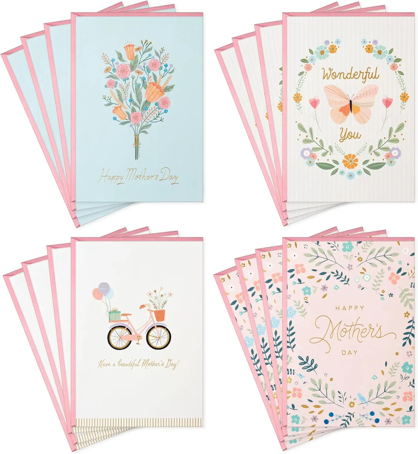 Mother's Day Cards Assortment with Envelopes, Floral Butterfly Bicycle Designs, 16 Pack
Mother's Day Cards Assortment with Envelopes, Floral Butterfly Bicycle Designs, 16 Pack