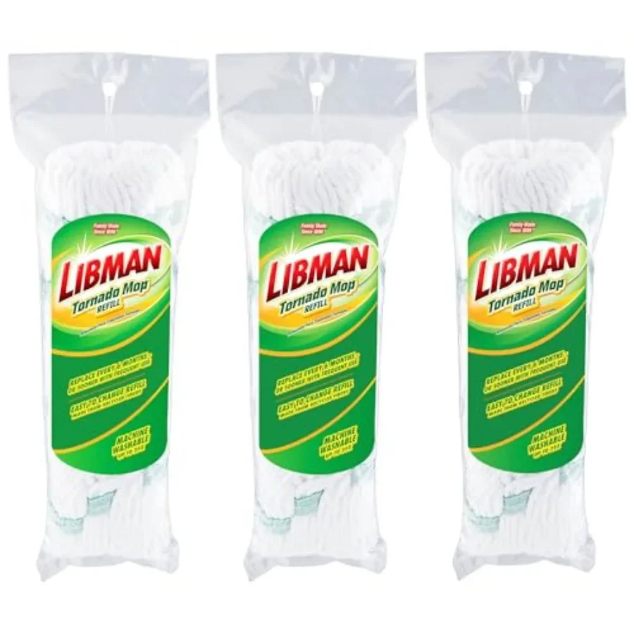 Libman Tornado Mop Refill, Direct Replacement Head for Libman Self Wringing Twist Mop, Cotton, Machine Washable, 3 Pack
Libman Tornado Mop Refill, Direct Replacement Head for Libman Self Wringing Twist Mop, Cotton, Machine Washable, 3 Pack