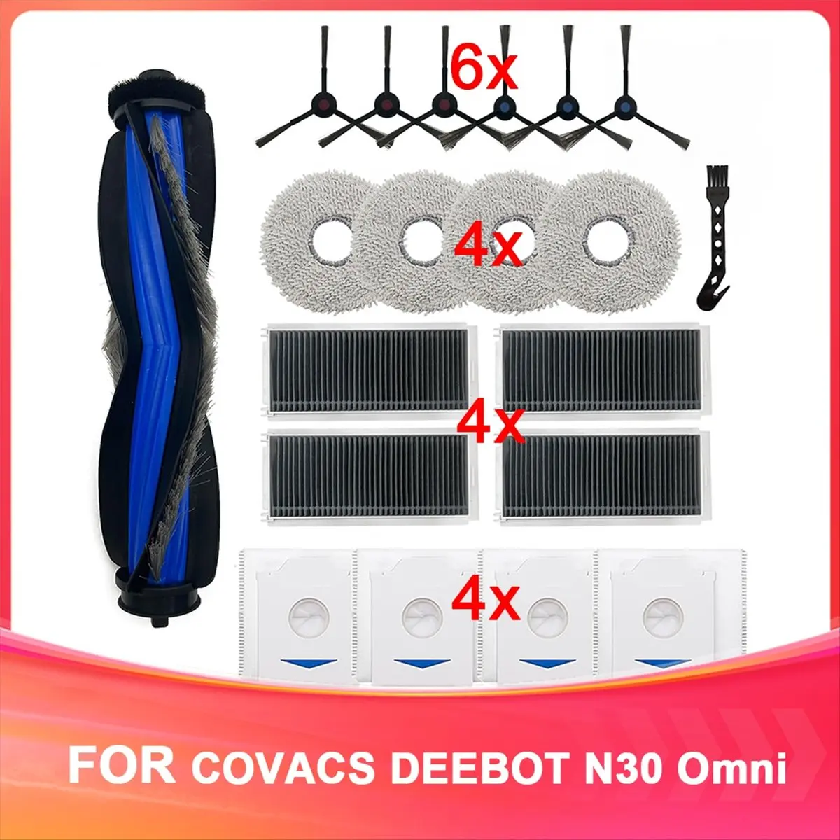 A51U Replacement Accessory Kit for ECOVACS DEEBOT N30 Omni Robot Vacuum and Mop,Main Brush,HEPA Filters,Side Brushes,Dust Bag
A51U Replacement Accessory Kit for ECOVACS DEEBOT N30 Omni Robot Vacuum and Mop,Main Brush,HEPA Filters,Side Brushes,Dust Bag