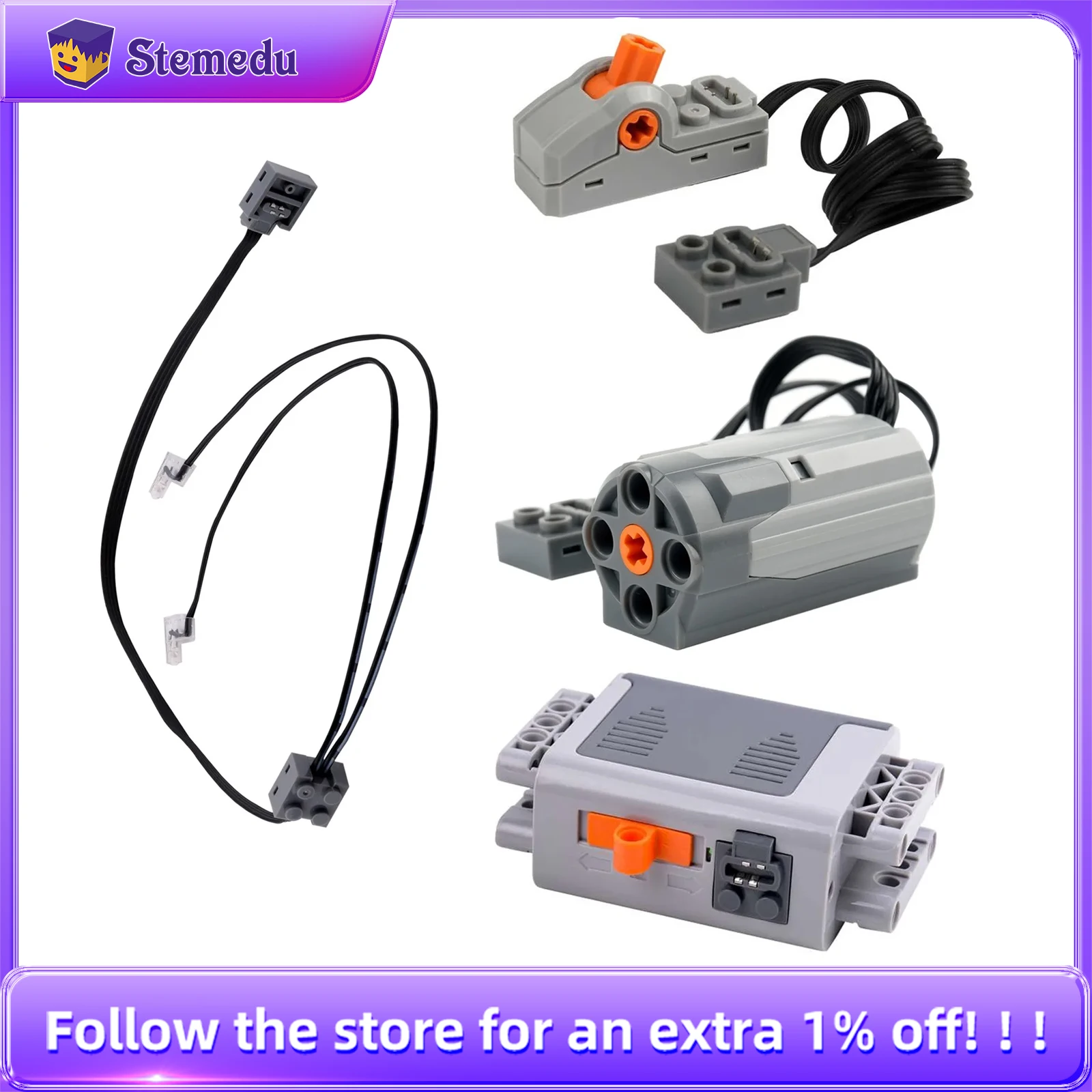 MOC Building Blocks Technical Building Bricks Kit with 8883 M Motor/8881 Battery Box/LED Light Cable/Switch STEM Educational Toy
MOC Building Blocks Technical Building Bricks Kit with 8883 M Motor/8881 Battery Box/LED Light Cable/Switch STEM Educational Toy