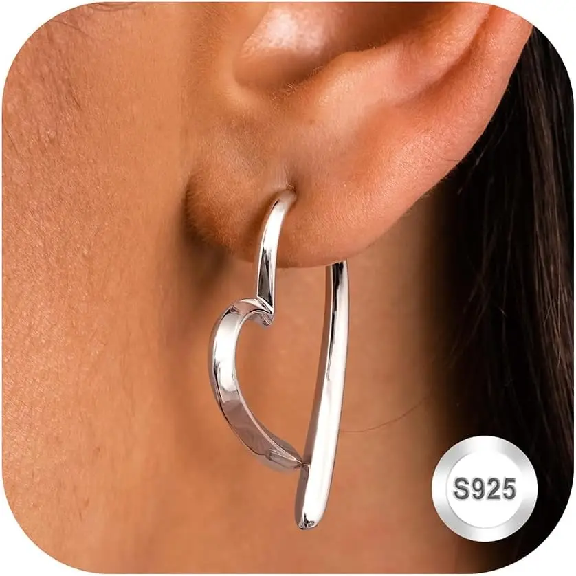 14K Gold Plated Heart Hoop Earrings for Women, Lightweight Silver Huggie Earrings, Small Sleeper Style, Trendy Jewelry
14K Gold Plated Heart Hoop Earrings for Women, Lightweight Silver Huggie Earrings, Small Sleeper Style, Trendy Jewelry