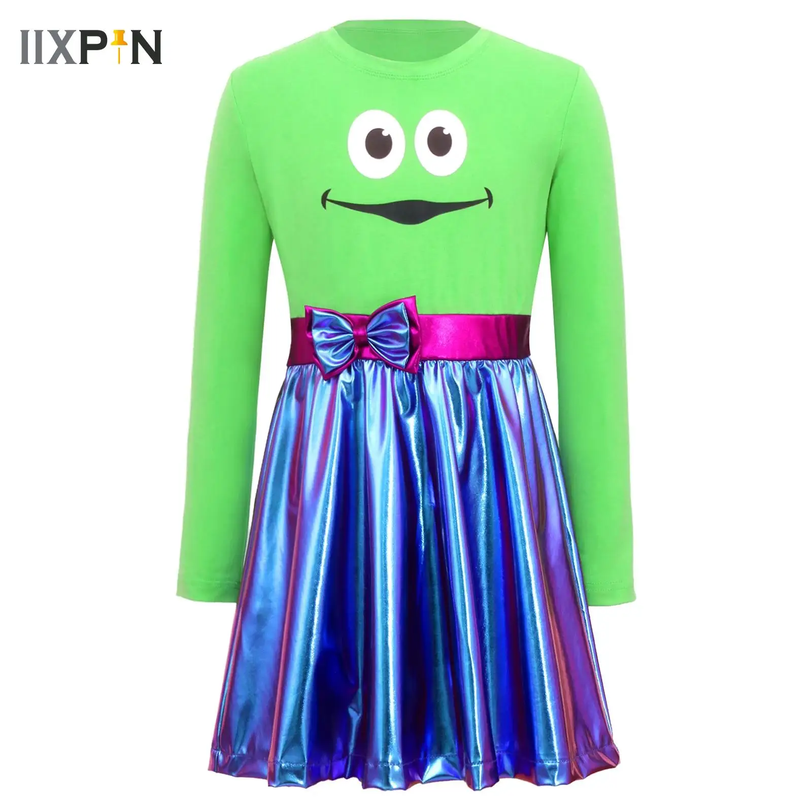 Girls Kids Gymnastics Jersey Childish Print Bow Metallic Dress Artistic Figure Skating Ballet Lyrical Dance Performance Costume
Girls Kids Gymnastics Jersey Childish Print Bow Metallic Dress Artistic Figure Skating Ballet Lyrical Dance Performance Costume