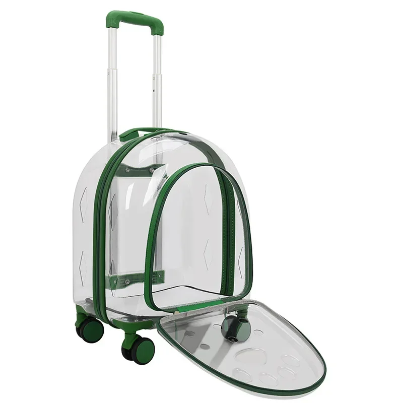 Transparent Capsule Portable Pet Bag Bracket Luggage Trolley Case with Wheels
Transparent Capsule Portable Pet Bag Bracket Luggage Trolley Case with Wheels
