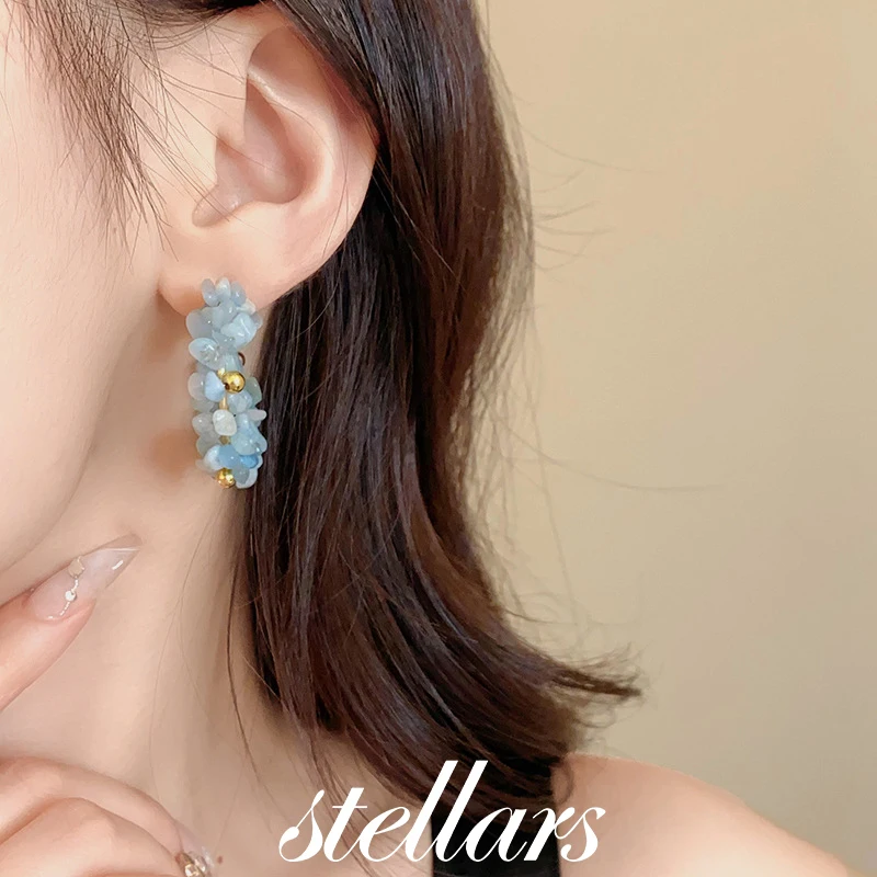 Silver Needle Round Aquamarine Stud Earrings Fresh & Minimalist Vacation-Style Geometric High-End Exquisite Women's Jewelry
Silver Needle Round Aquamarine Stud Earrings Fresh & Minimalist Vacation-Style Geometric High-End Exquisite Women's Jewelry