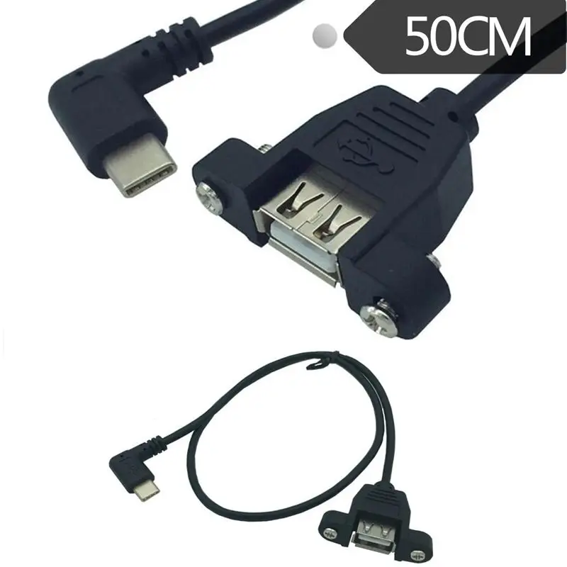 50cm USB 2.0 A Female to Type-C Male 90 Degree Bend Baffle Cable With Ear and Screw Hole For Fixing USB Extension Cable
50cm USB 2.0 A Female to Type-C Male 90 Degree Bend Baffle Cable With Ear and Screw Hole For Fixing USB Extension Cable