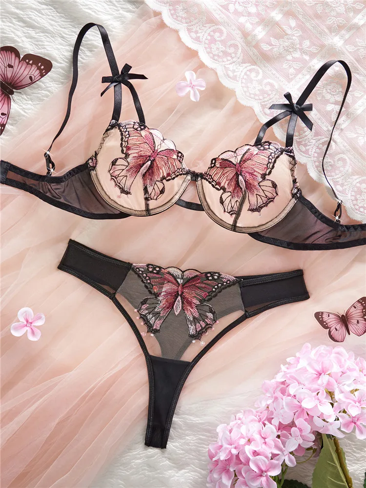 Lingerie Set Sexy Embroidery Flower Romantic Seamless Underwear Comfortable Bra Brief Set Fashion Lace See Through Exotic Set
Lingerie Set Sexy Embroidery Flower Romantic Seamless Underwear Comfortable Bra Brief Set Fashion Lace See Through Exotic Set