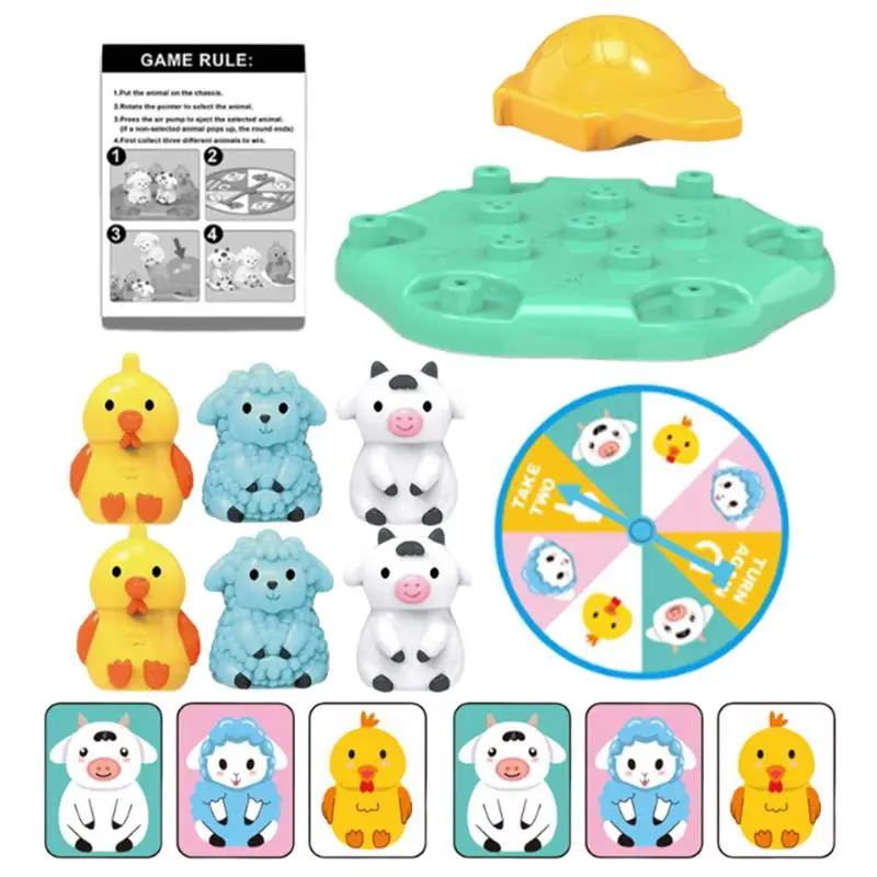 Children's hammer play animal jumping toys Farm Animal Board Game Parent-Child Interactive Toy Travel Party Table Games
Children's hammer play animal jumping toys Farm Animal Board Game Parent-Child Interactive Toy Travel Party Table Games