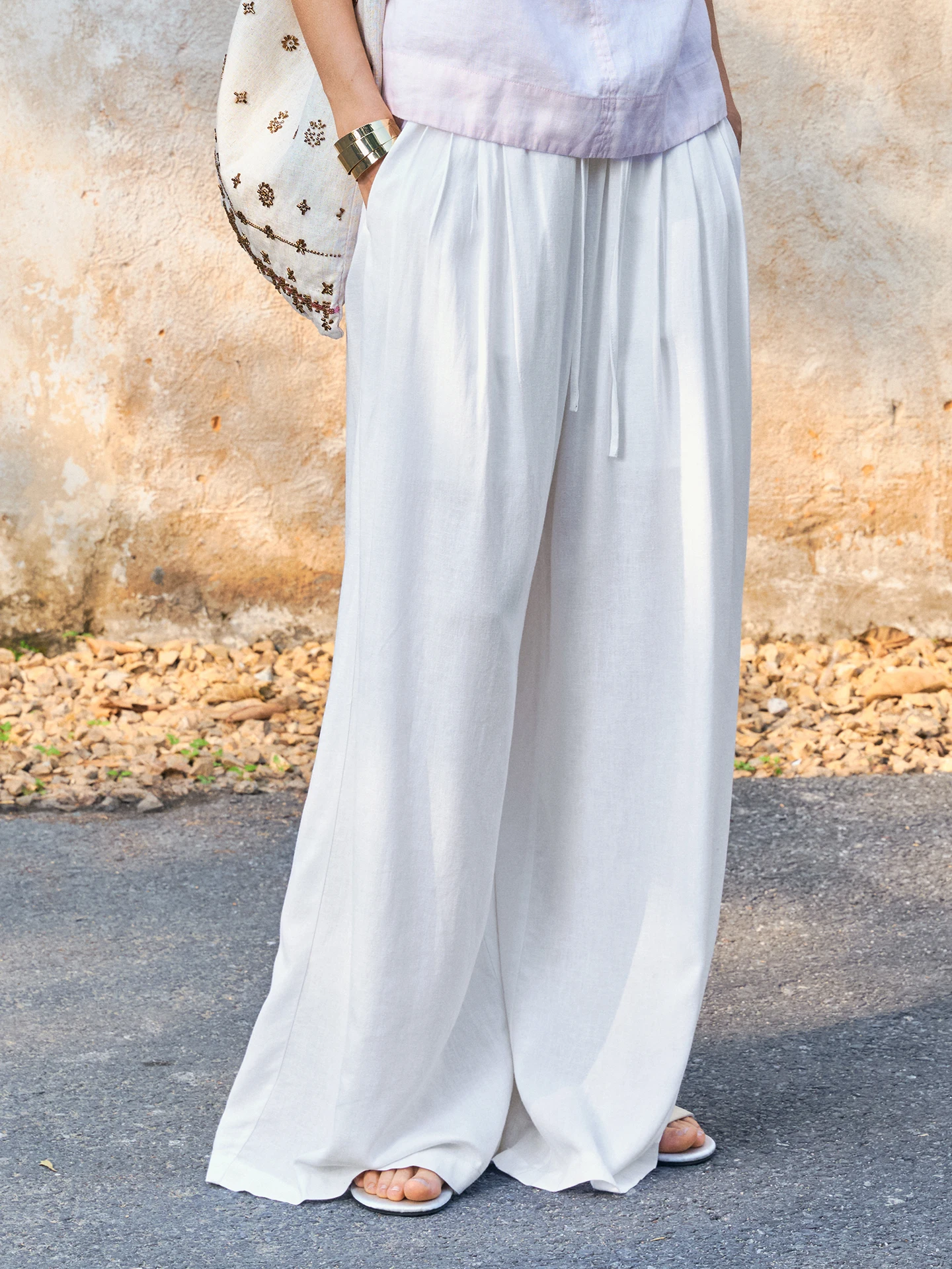 High Waist Loose Wide Leg Casual Pants Women's Linen Blend Draping Feel Comfortable Breathable Cool Sensation Casual Trousers
High Waist Loose Wide Leg Casual Pants Women's Linen Blend Draping Feel Comfortable Breathable Cool Sensation Casual Trousers