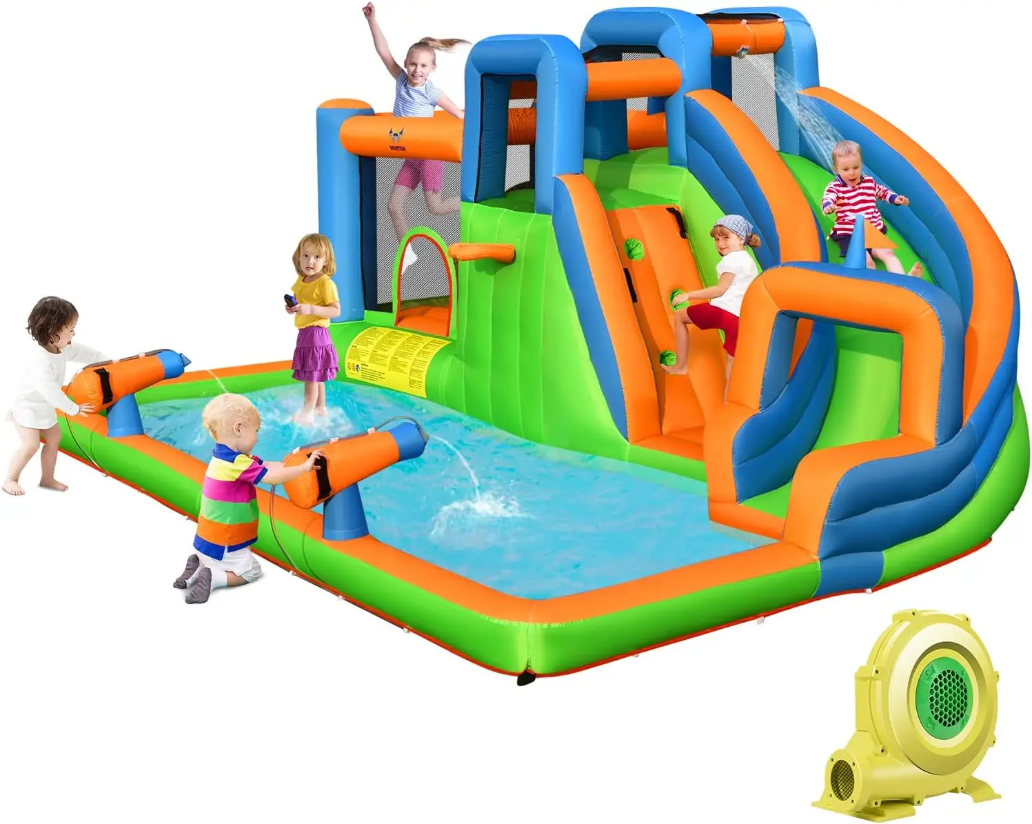 Inflatable Water Slide, 7 in 1 Mega Water Park Bounce House Waterslide Combo for Outdoor Fun w/735W Blower, Climbing Walls, Blow
Inflatable Water Slide, 7 in 1 Mega Water Park Bounce House Waterslide Combo for Outdoor Fun w/735W Blower, Climbing Walls, Blow