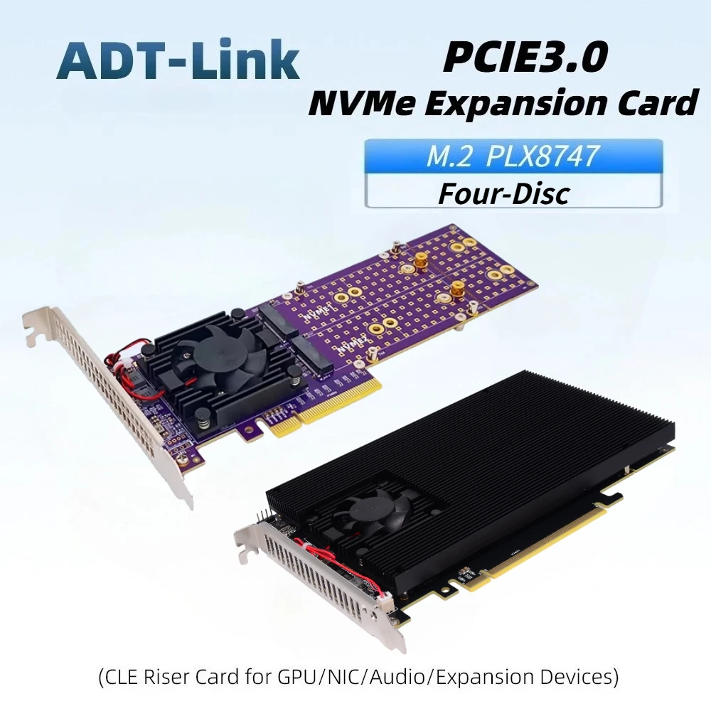 Split-Free PLX8747 Integrated PCIe3.0 Expansion Card Module Four-Disc NVME 3.0 x4 Plx8747 Radiator PCIE M.2 2242/2280/22110 Card
Split-Free PLX8747 Integrated PCIe3.0 Expansion Card Module Four-Disc NVME 3.0 x4 Plx8747 Radiator PCIE M.2 2242/2280/22110 Card