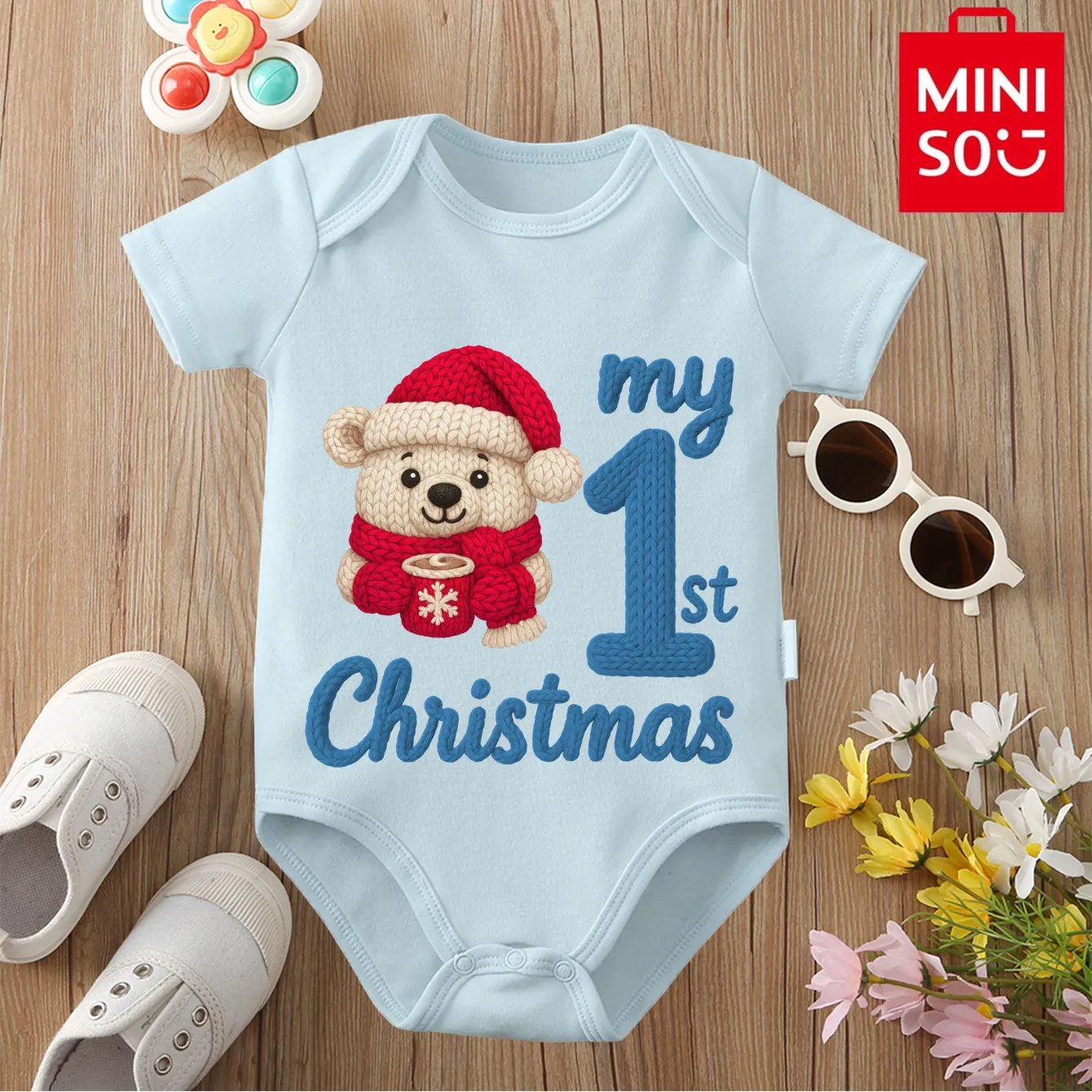 MINISO Pure Cotton Cloths HOHOHO Baby's First Christmas Cute Onesie Jumpsuit Bodysuit for 0-12 Months Newborn Best Gift for Baby
MINISO Pure Cotton Cloths HOHOHO Baby's First Christmas Cute Onesie Jumpsuit Bodysuit for 0-12 Months Newborn Best Gift for Baby