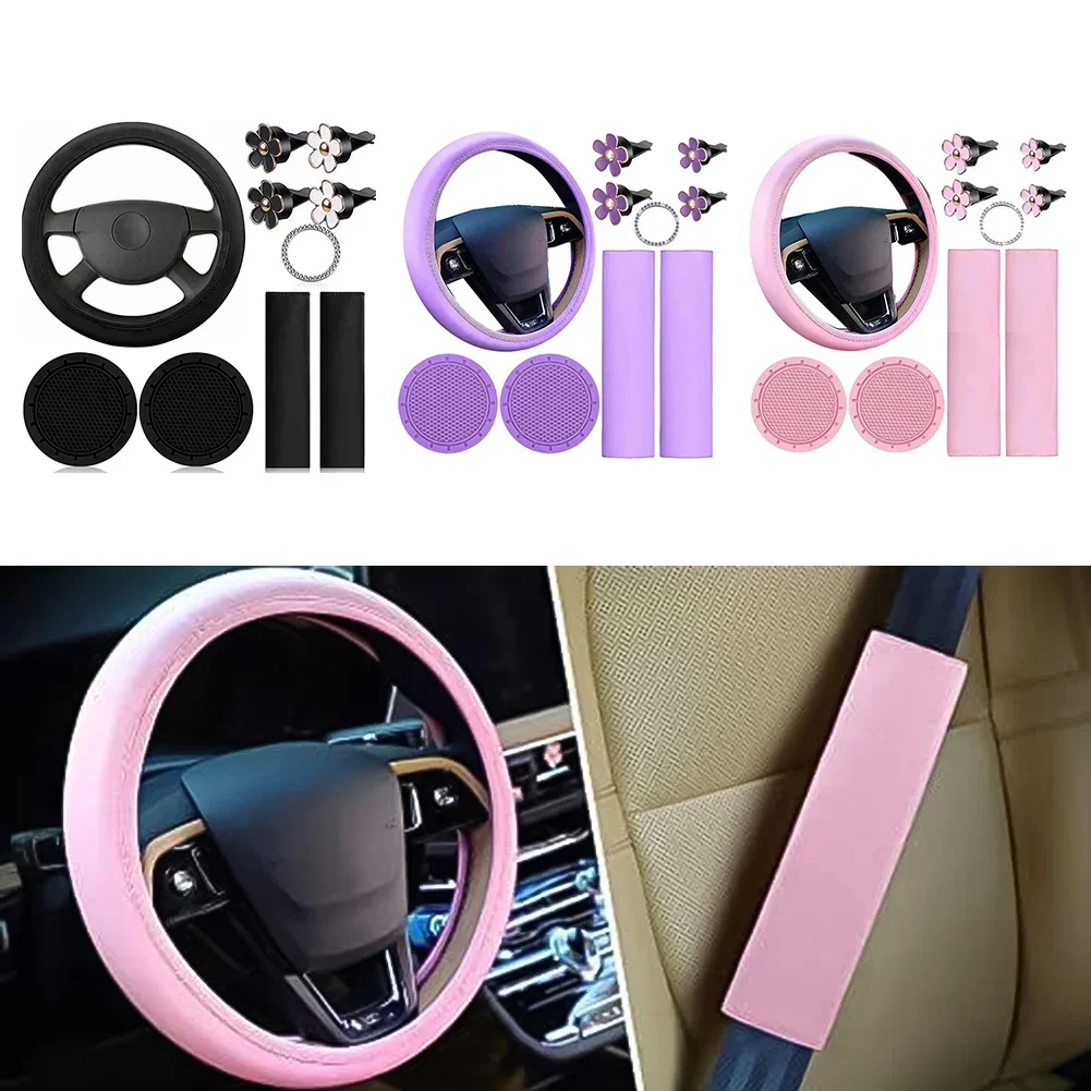 10Pcs DIY Car Steering Wheel Cover Seat Belt Shoulder Pads Start Button Sticker Car Air Vent Clips Non-slip Water Cup Pad
10Pcs DIY Car Steering Wheel Cover Seat Belt Shoulder Pads Start Button Sticker Car Air Vent Clips Non-slip Water Cup Pad