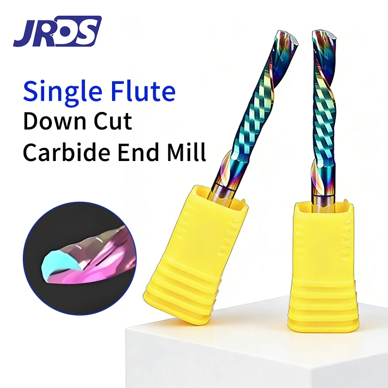 JRDS Rainbow Coated Left-Hand Single Flute Spiral Mill No Burr For Acrylic PVC Advertising Engraving Cutter Down Chip Evacuation
JRDS Rainbow Coated Left-Hand Single Flute Spiral Mill No Burr For Acrylic PVC Advertising Engraving Cutter Down Chip Evacuation
