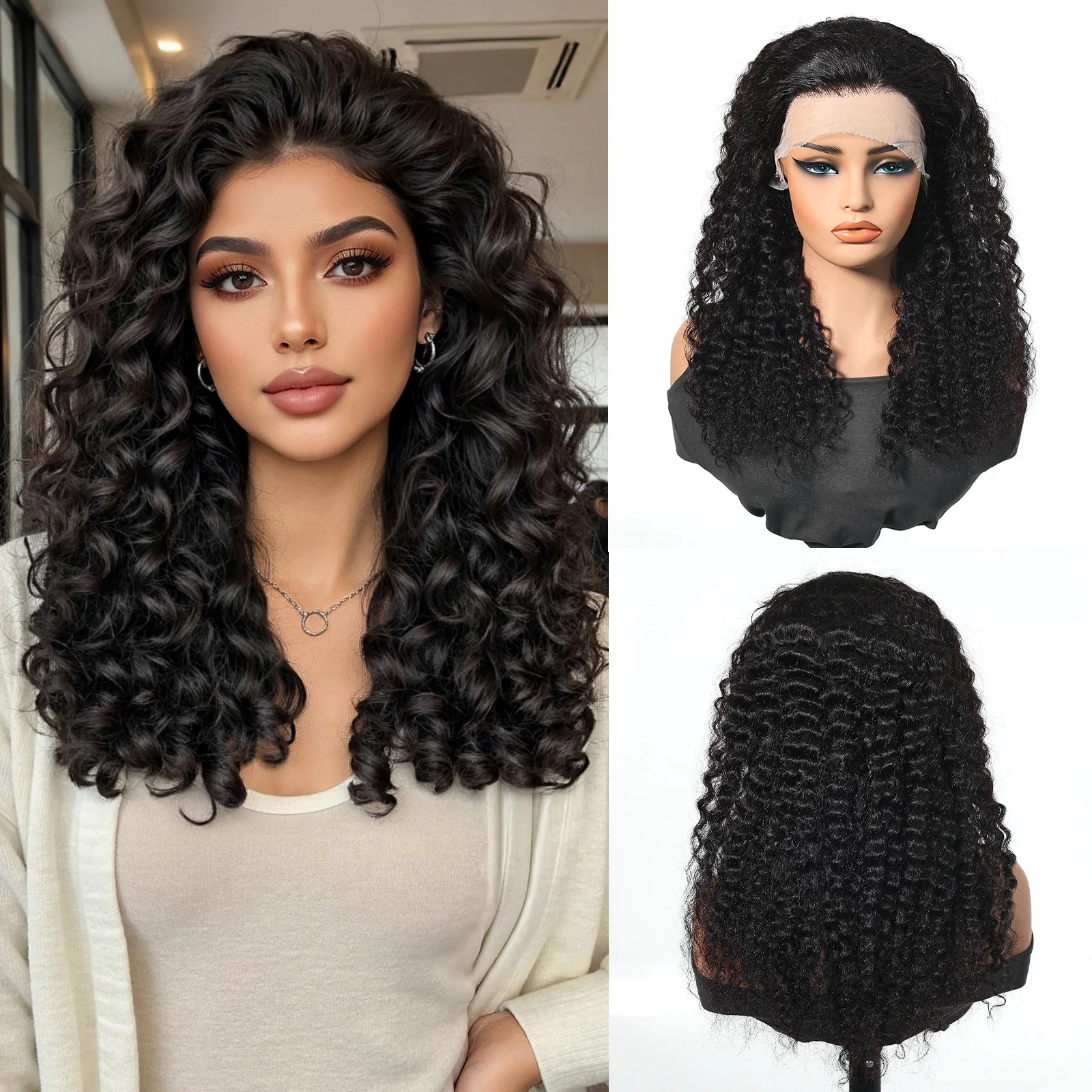 13x4 Lace Front Wigs Human Hair Deep Wave Lace Frontal Wig For Black Women Pre Plucked Glueless Curly Hair Wigs Natural Color
13x4 Lace Front Wigs Human Hair Deep Wave Lace Frontal Wig For Black Women Pre Plucked Glueless Curly Hair Wigs Natural Color