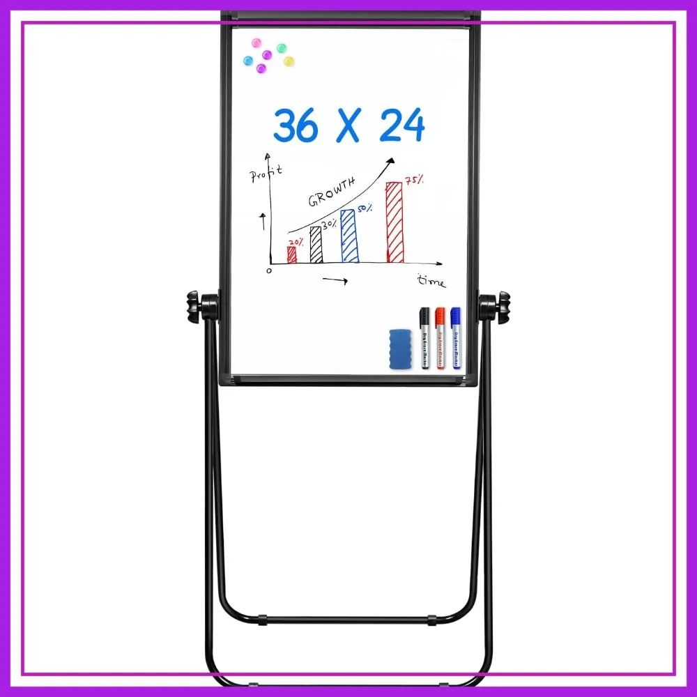 36x24 Magnetic Dry Erase Board, Double Sided Flipchart Easel, Portable Whiteboard for Office
36x24 Magnetic Dry Erase Board, Double Sided Flipchart Easel, Portable Whiteboard for Office
