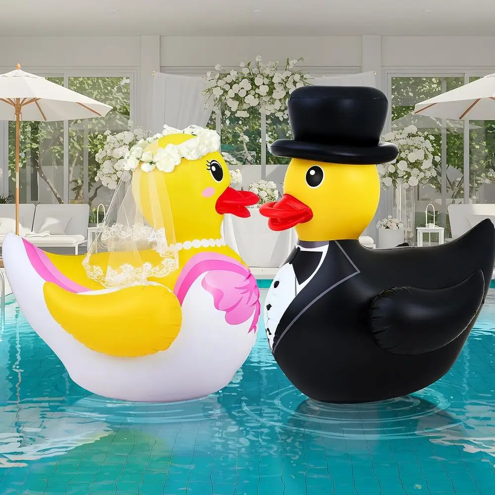 Pair of Large Wedding Themed Rubber Ducks - Bride and Groom for Pool Floats and Party Decorations
Pair of Large Wedding Themed Rubber Ducks - Bride and Groom for Pool Floats and Party Decorations