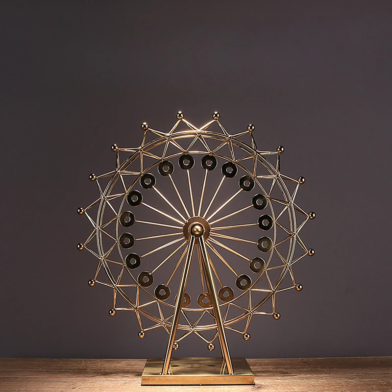 Nordic Ferris wheel metal electroplating home decoration ornaments, creative wedding props ornament manufacturers wholesale
Nordic Ferris wheel metal electroplating home decoration ornaments, creative wedding props ornament manufacturers wholesale