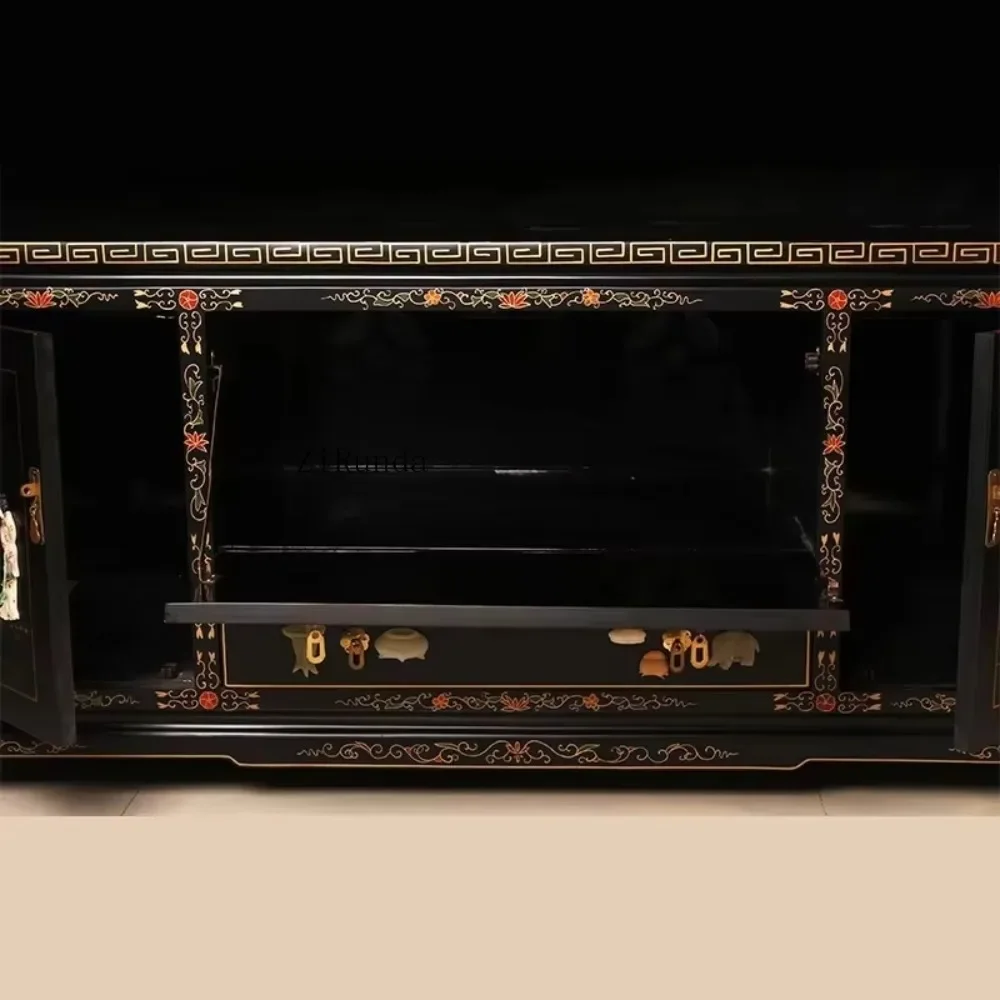 Four doors, four drawers, living room cabinet with bone stone lacquer
Four doors, four drawers, living room cabinet with bone stone lacquer