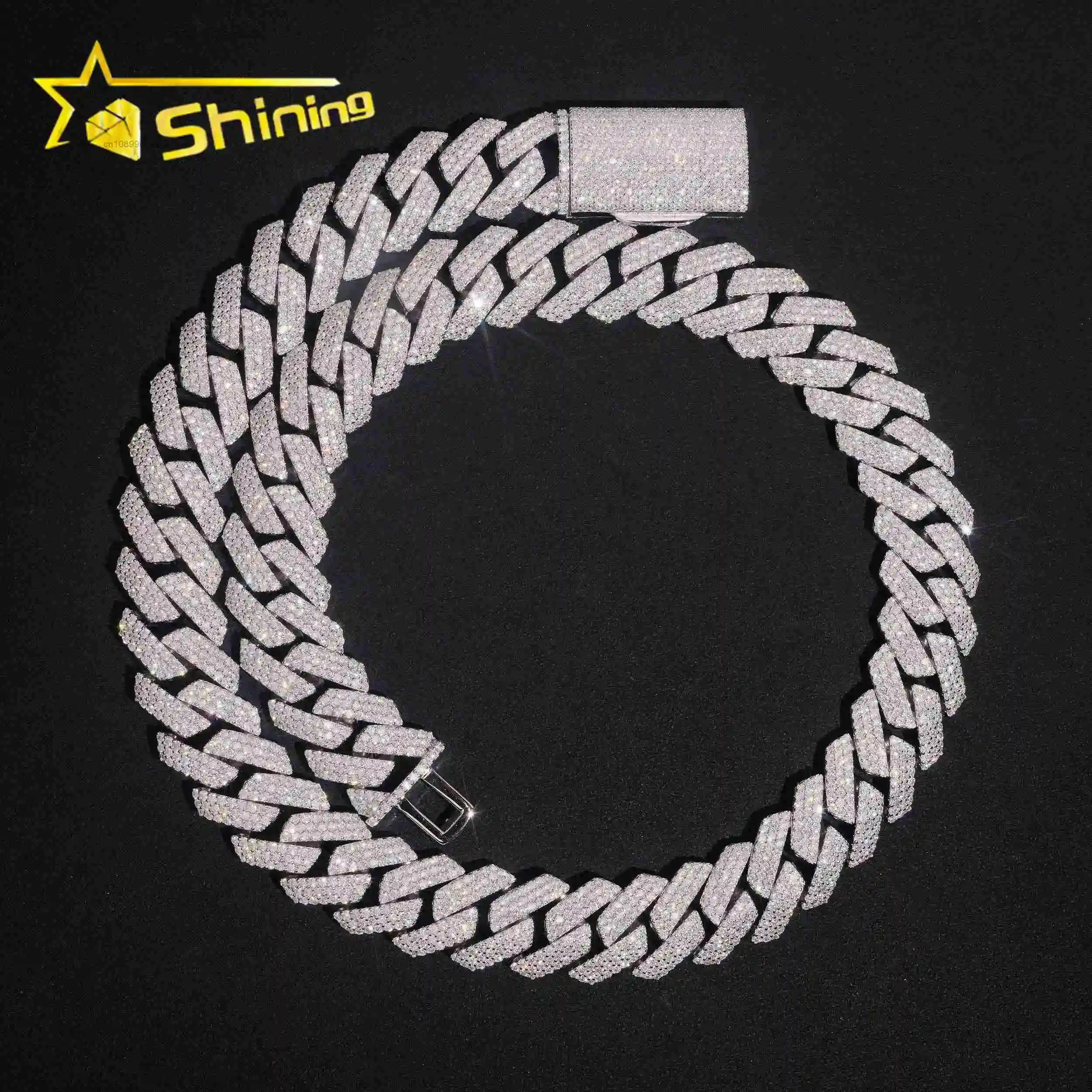 High-end Hip Hop Solid Heavy 20mm Width 3 Rows 925 Silver Iced Out Moissanite Diamond Cuban Link Chain
High-end Hip Hop Solid Heavy 20mm Width 3 Rows 925 Silver Iced Out Moissanite Diamond Cuban Link Chain