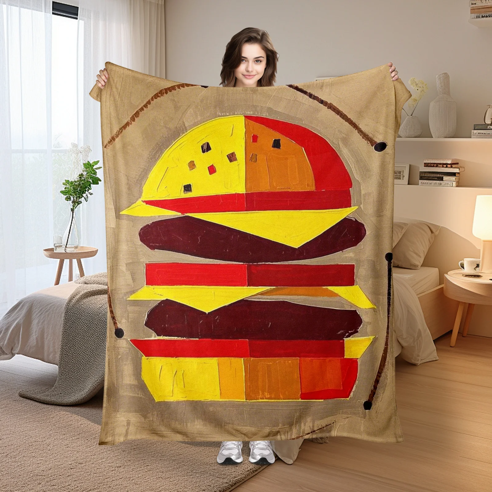 Retro Hamburger Abstract Geometric Pattern Brown Background Yellow Accent Cozy Blanket Unique Home Decor Warm Throw Gift Idea
Retro Hamburger Abstract Geometric Pattern Brown Background Yellow Accent Cozy Blanket Unique Home Decor Warm Throw Gift Idea