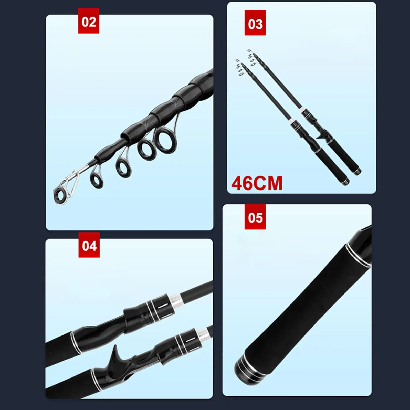 Удочки, компактный выдвижной инструмент для рыбы, телескопическая удочка для окуня, сома, соленой воды, пресноводной береговой пирса, пруда, озера
Удочки, компактный выдвижной инструмент для рыбы, телескопическая удочка для окуня, сома, соленой воды, пресноводной береговой пирса, пруда, озера