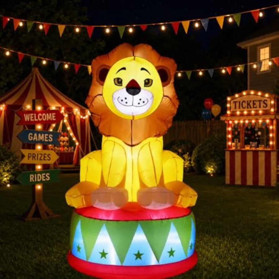 LED 5 FT Inflatable Lion for Circus Carnival Party Outdoor Decorations, Carnival Theme Birthday Party Blow up Animal for Outdoo
LED 5 FT Inflatable Lion for Circus Carnival Party Outdoor Decorations, Carnival Theme Birthday Party Blow up Animal for Outdoo