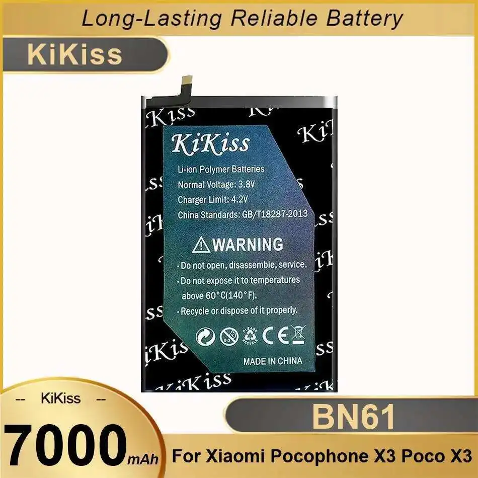 7000Mah High Capacity BN61 Mobile Phone Battery For Xiaomi Pocophone X3 Poco Long-Lasting Performance
7000Mah High Capacity BN61 Mobile Phone Battery For Xiaomi Pocophone X3 Poco Long-Lasting Performance
