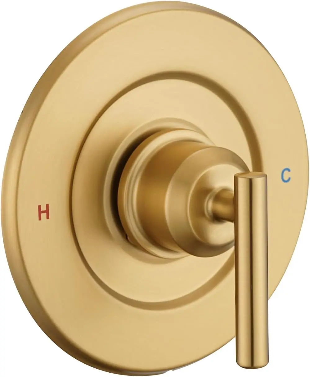 Pressure-Balancing Shower Valve Trim Kit, Volume and Temperature Control Lever Handle, Brushed Gold, Valve & Cartridge Not Included
Pressure-Balancing Shower Valve Trim Kit, Volume and Temperature Control Lever Handle, Brushed Gold, Valve & Cartridge Not Included