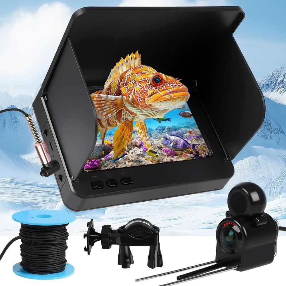 Underwater Fishing Camera with 5" IPS Monitor, Portable Fish Finder with Infrared Night Vision Light & 98ft Cable, IP68 Waterpro
Underwater Fishing Camera with 5" IPS Monitor, Portable Fish Finder with Infrared Night Vision Light & 98ft Cable, IP68 Waterpro