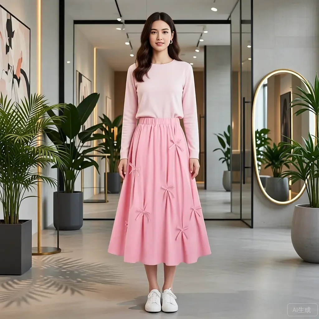Summer Casual Women's Dress Ruffle Design Cute Skirt Baby Pink A-line Midi Length Woman Clothes Custom Made Prom Skirt With Bow
Summer Casual Women's Dress Ruffle Design Cute Skirt Baby Pink A-line Midi Length Woman Clothes Custom Made Prom Skirt With Bow