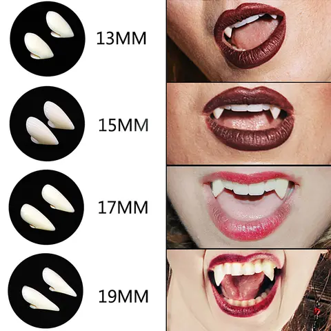1 Pairs Vampire Fangs Teeth Dentures Props Halloween Decor Costume Props Resin False Teeth Horror Festival Party DIY Decoration