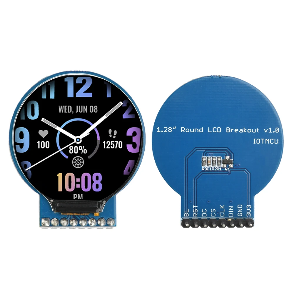 ESP8266 Development Board NodeMCU Expansion Board 1.28-inch GC9A01 240x240 Resolution Circular LCD Display Micro USB Interface
ESP8266 Development Board NodeMCU Expansion Board 1.28-inch GC9A01 240x240 Resolution Circular LCD Display Micro USB Interface