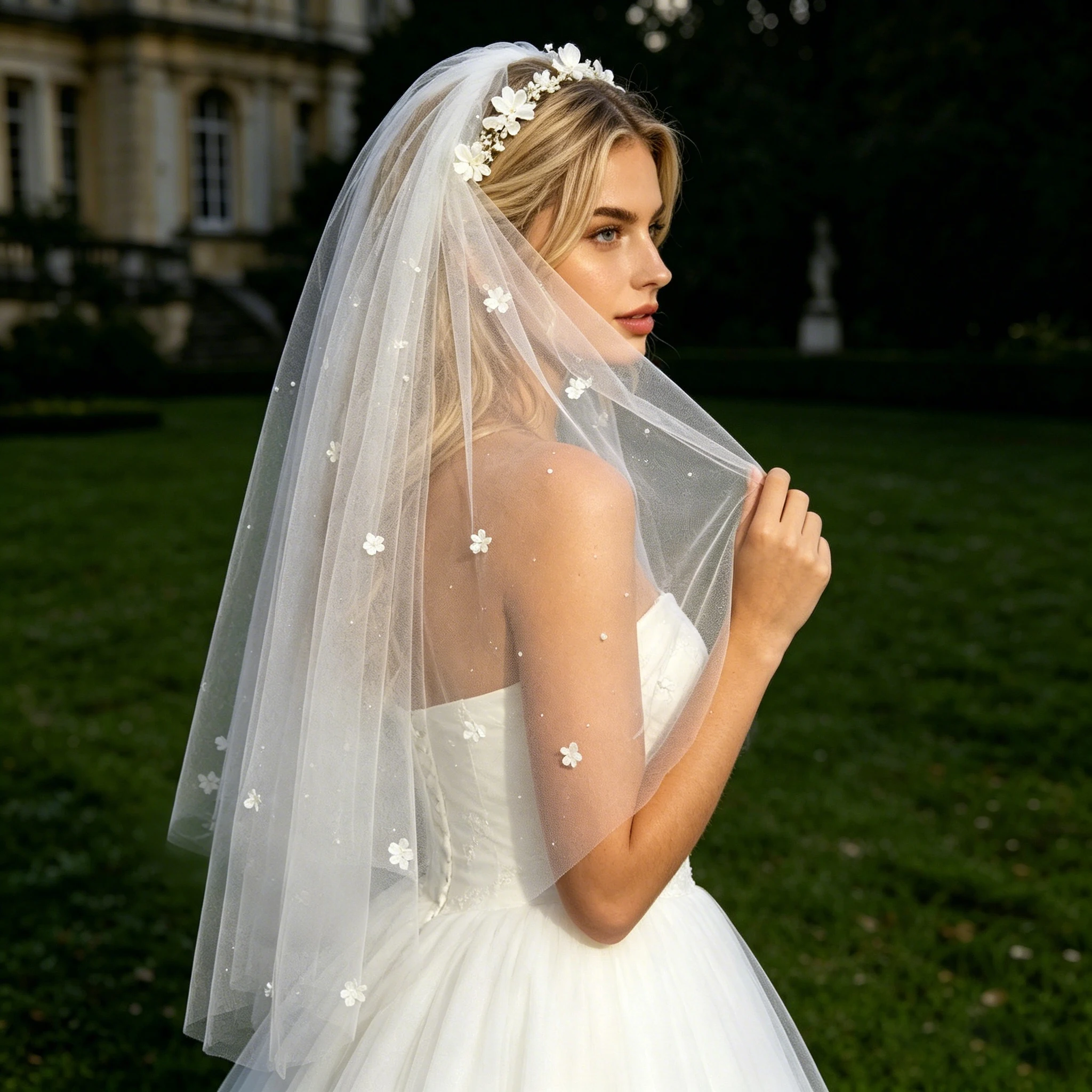 Bridal Veil Multi Lengths Single Layer 3D Floral&Pearl Beaded Romantic Sweet Wedding Accessory for Bride Ceremony Headpiece G83
Bridal Veil Multi Lengths Single Layer 3D Floral&Pearl Beaded Romantic Sweet Wedding Accessory for Bride Ceremony Headpiece G83