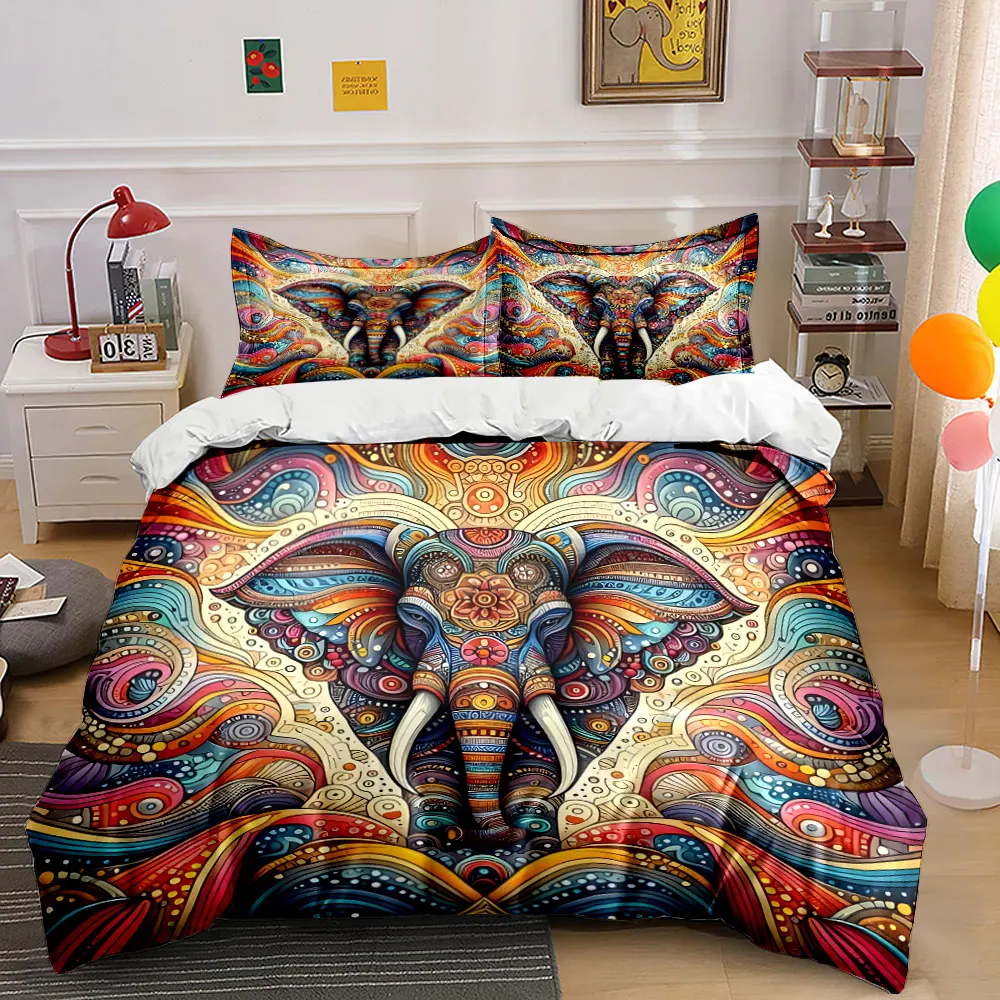Colorful Decorative Elephant Illustration Duvet Cover Set with 3D Printing Design Soft Polyester Bedding Set All-Season Comfort
Colorful Decorative Elephant Illustration Duvet Cover Set with 3D Printing Design Soft Polyester Bedding Set All-Season Comfort